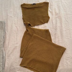 Zara green midi cut out dress size small